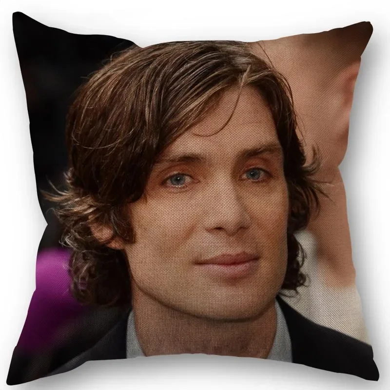 45X45cm Pillow Cover Cillian Murphy Square Zipper Cotton Linen Pillow Cases Bedroom Home Wedding Decorative Pillowcase 1213