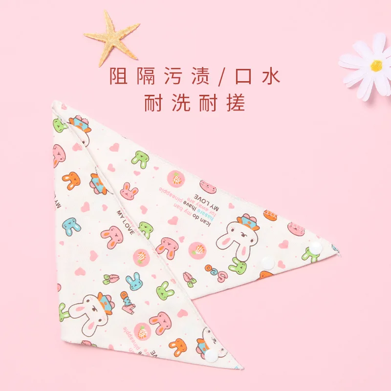 Baby Bibs High Quality Triangle Double Layers Cotton Cartoon Animal Print Baby Bandana Bibs Burp Cloth Baby Stuff