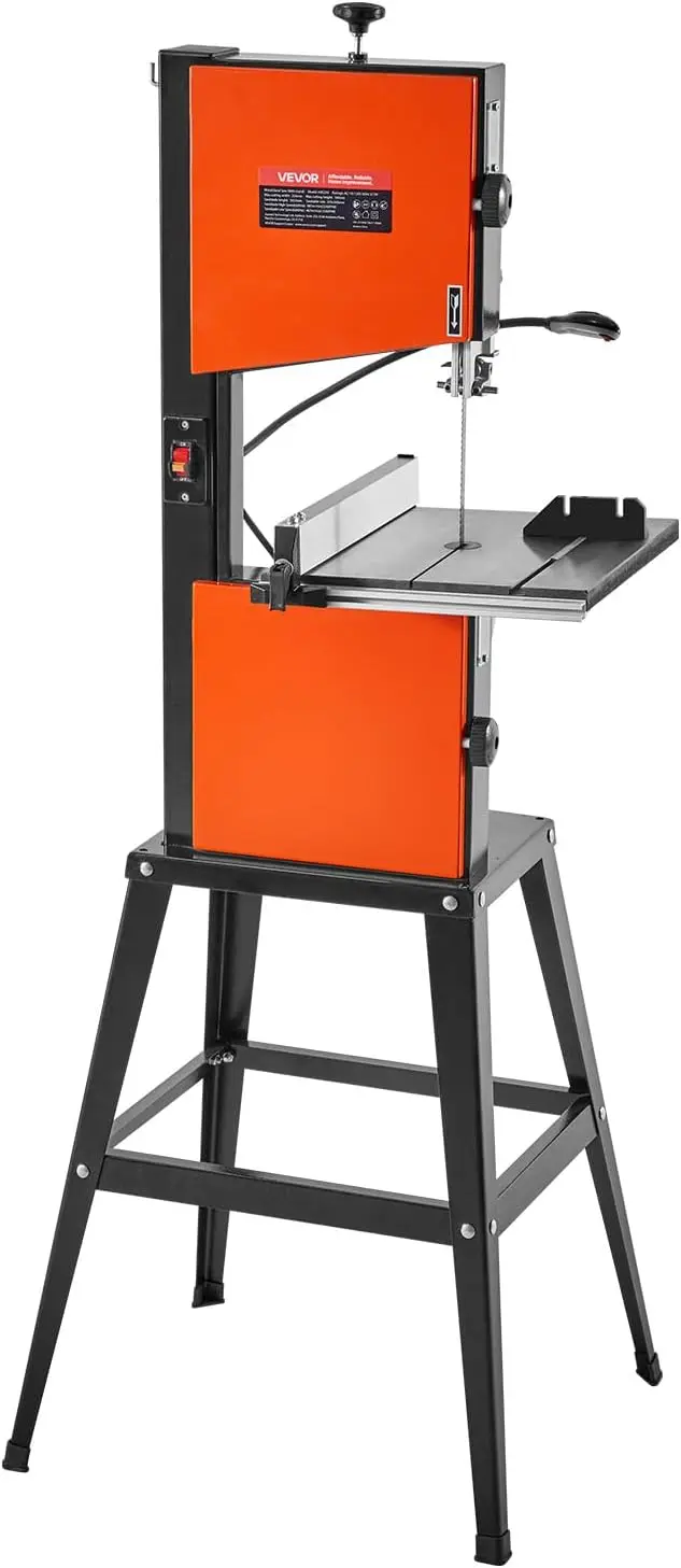 Band Saw with Stand, 10-Inch, Two-Speed Benchtop Bandsaw, 373W 1/2 HP, 6 in Max Cutting Height, 13.2 x 13.4 in Cast Iron Table,