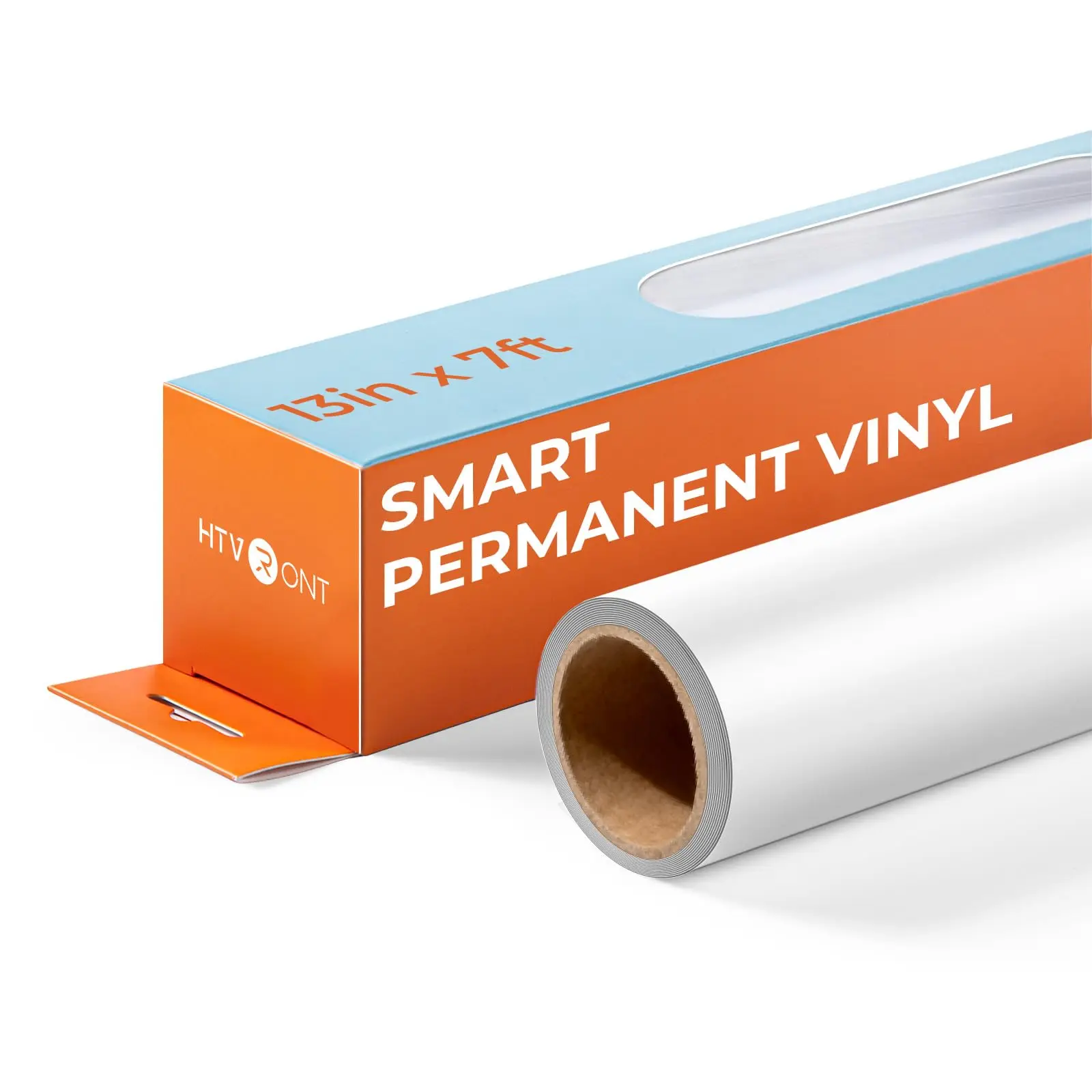 HTVRONT Smart Permanent Vinyl, Matte Black&White (13in x 7ft) for Maker & Explore Machines Easy to Weed & Cut, No Cutting Mat Needed Compatible with Cricut Cutting Machine