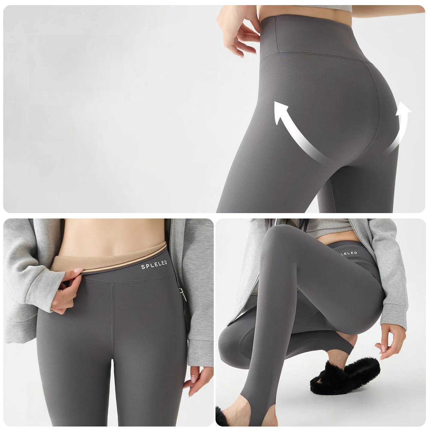 ارتفاع الخصر اليوغا السراويل النسائية الخريف الشتاء Fce اصطف ضيق لا بيلينغ arkskin السراويل عارضة طويلة السراويل مريحة تناسب