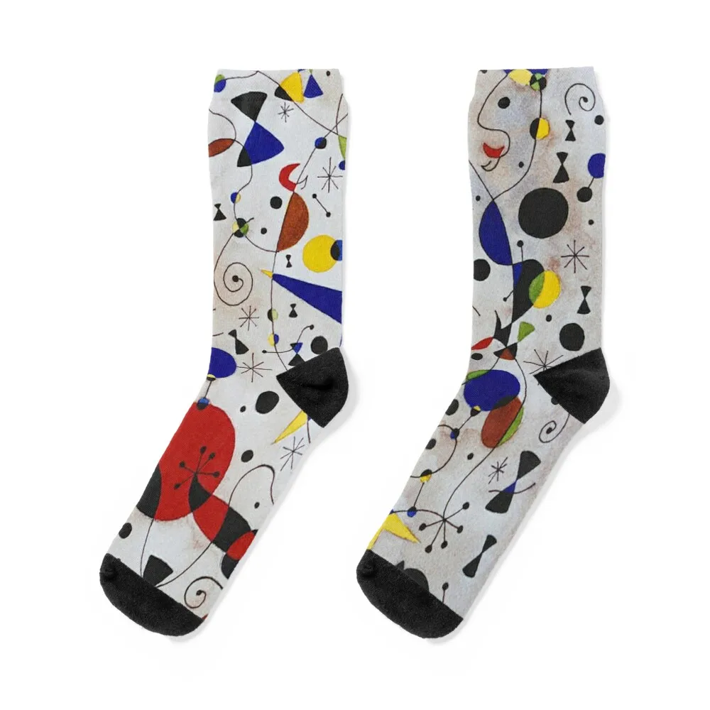 

Joan Miro Cat Encircled by the Flight of a Bird Socks funny gifts Soccer anti-slip anime Socks Male Women's