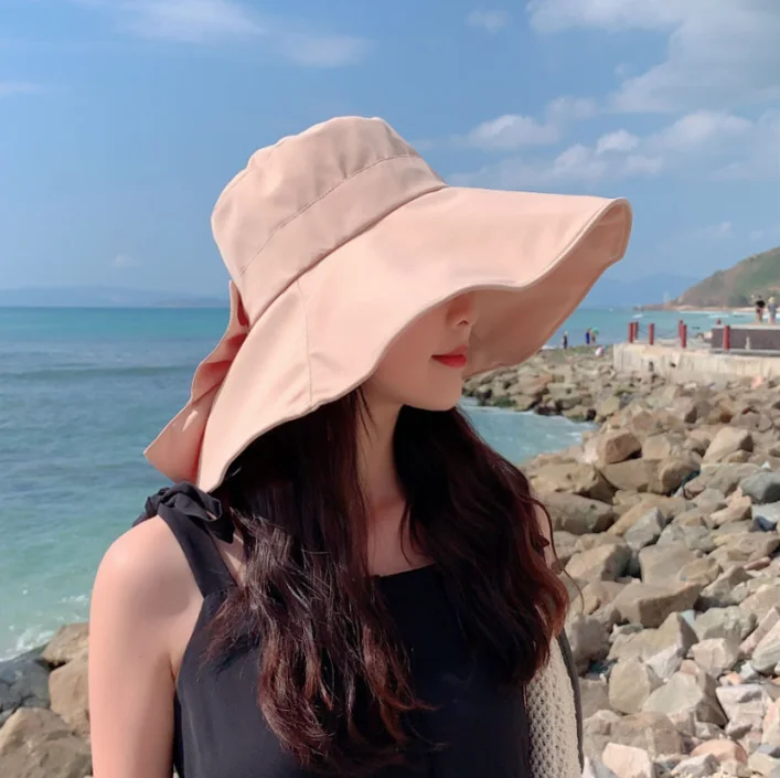 Komfortabler Baumwoll-Damenhut für Alle Jahreszeiten Sonnenschutz-Schirmhut Outdoor Breiter Rand Bucket Hat Panama Hut Modische Kappen – Detail 17
