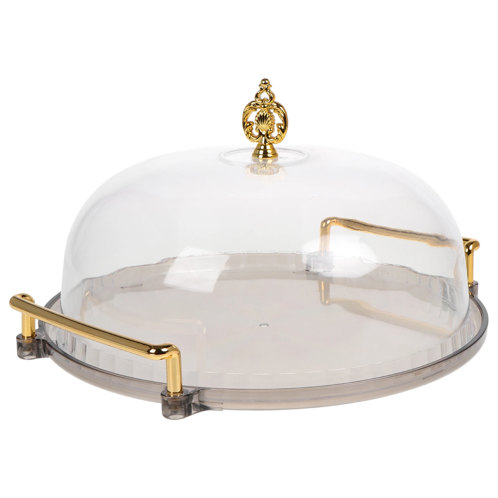 

Transparent Cake Dome Display Tray Protective Lid for Fruits Desserts Plastic Round Food Tasting Plate Safe Material