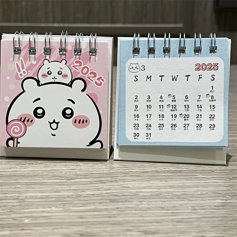 Mini calendrier de dessin animé pour enfants, Chiikawa, Usagi, Hachiware, décoration de bureau, stationnaire étudiant, cadeau Kawaii, 2025