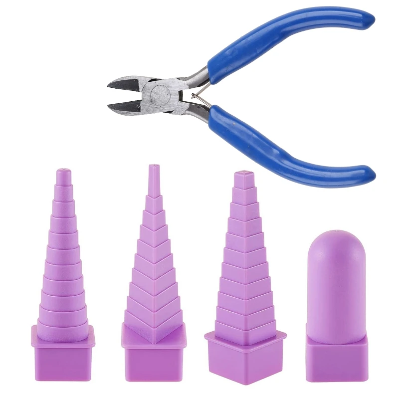 

5Pcs Multi Size and Mandrels Chain Nose Pliers Mandrel Wire Wrapping Tools with Jewelry for Wire Wrapping Supply N58F