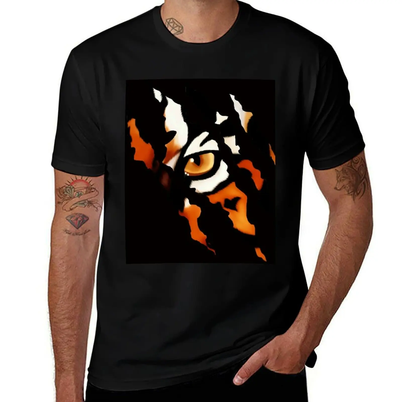 Fearless Tiger Cat Eye Claw Silhouette T-Shirt t shirts designer T-Shirt