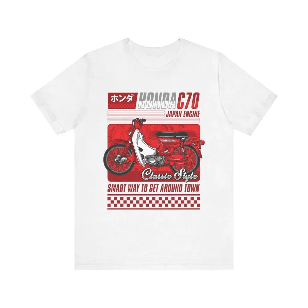 

Honda Men's and Women's T-shirt C70 Summer Cotton Short-sleeved Shirts Spring and Autumn New Motorcycle Off-road Niche Top