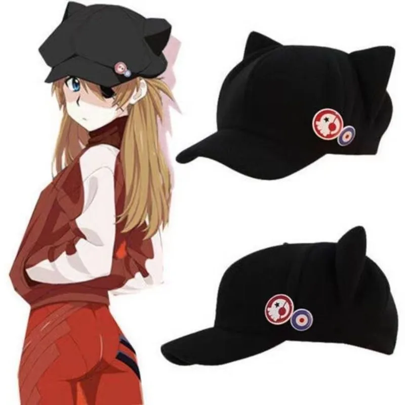 Neon Genesis Evangelion Asuka anime peripheral cartoon peaked cap girly heart niche sweet and versatile gift for best friends