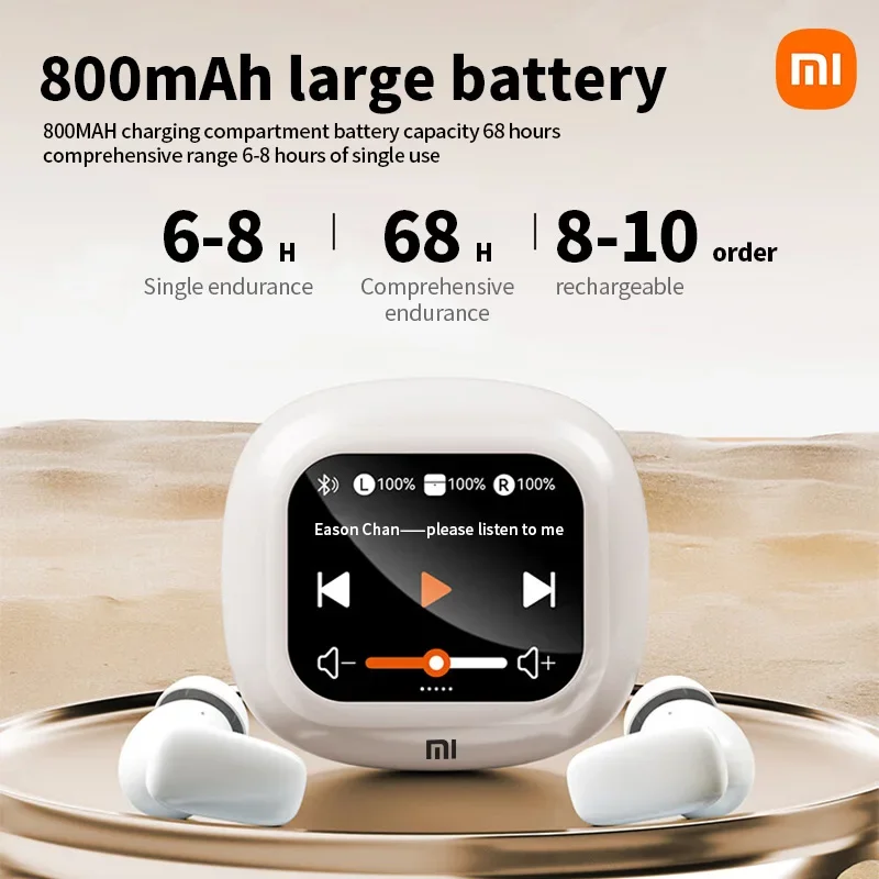 Xiaomi Smart Touch Screen in Ear Earphone Noise Cancelling HIFI Stereo Wireless Headset New TWS Bluetooth Headphone with SD Card