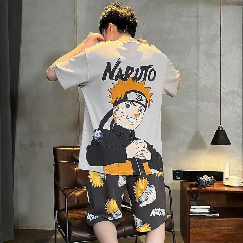 

Naruto ONE PIECE Anime Couple's Pajamas Sets Soft Comfortable Man Women Sleepwear Cotton Loose Pyjama Suit Loose Home Clothes