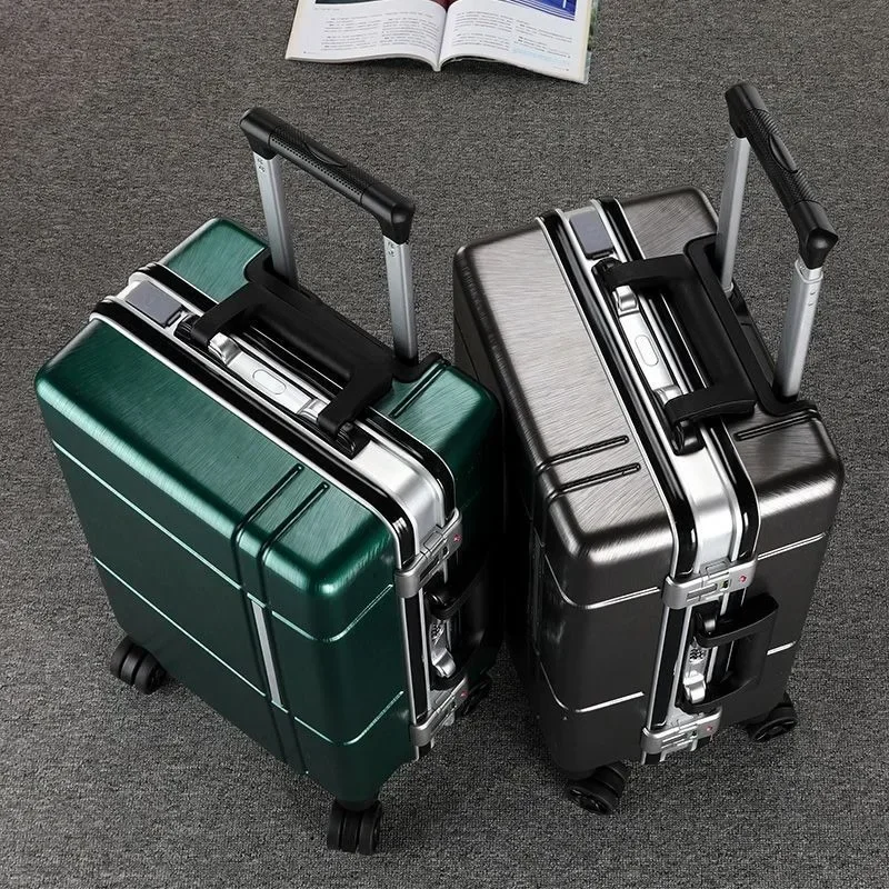 Suitcase Aluminum Frame Unisex Cabin USB Charging 20 Inches Luggage Carry on Travel Bag 22