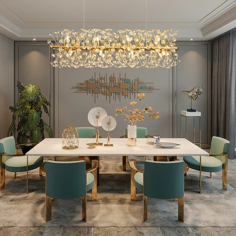 SANDYHA Nordic Luxury Living Room Ceiling Chandeliers Design LEDCrystal  Lamp for Bedroom PendantDining Table  Light Home