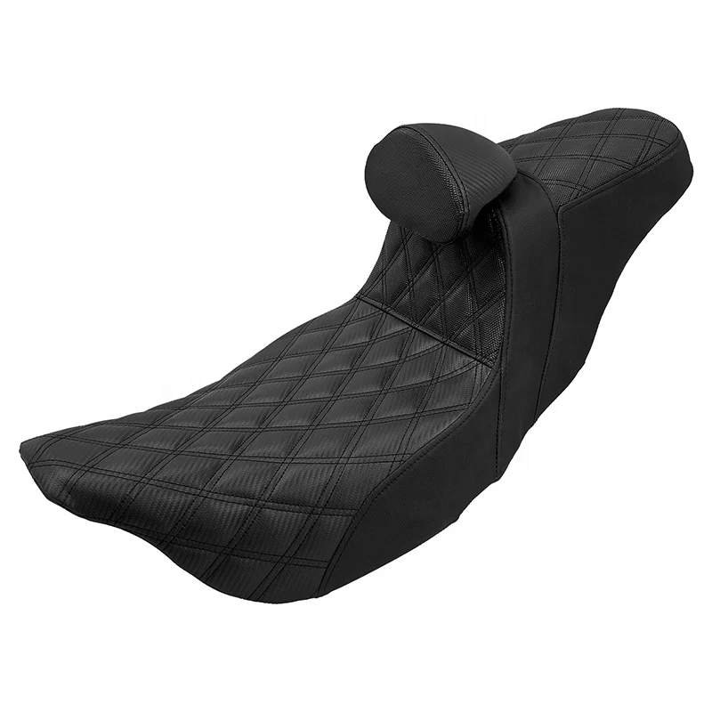 

STLF Motorcycle Two-Up Seat With Driver Backrest Cushions Front Rear Driver Passenger Seat for Harley Touring Street Glide CVO 0