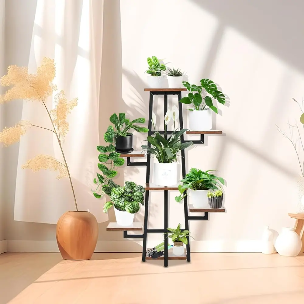 

Plant Stand Indoor With Grow Lights, Plant Shelf Indoor, Corner Plant Stand For Indoor Plants Multiple, Metal Tall Plant Flower