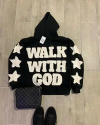 Harajuku New fashion Y2K star patch embroidery oversized hoodie women's Gothic hip-hop loose casual sports hoodie street wear