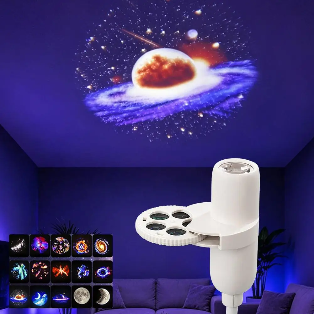 Home Bedroom Car Atmosphere Light Creative USB LED Night Light 360° Angle Adjustable Multiple Galaxy Starry Sky Projection Light