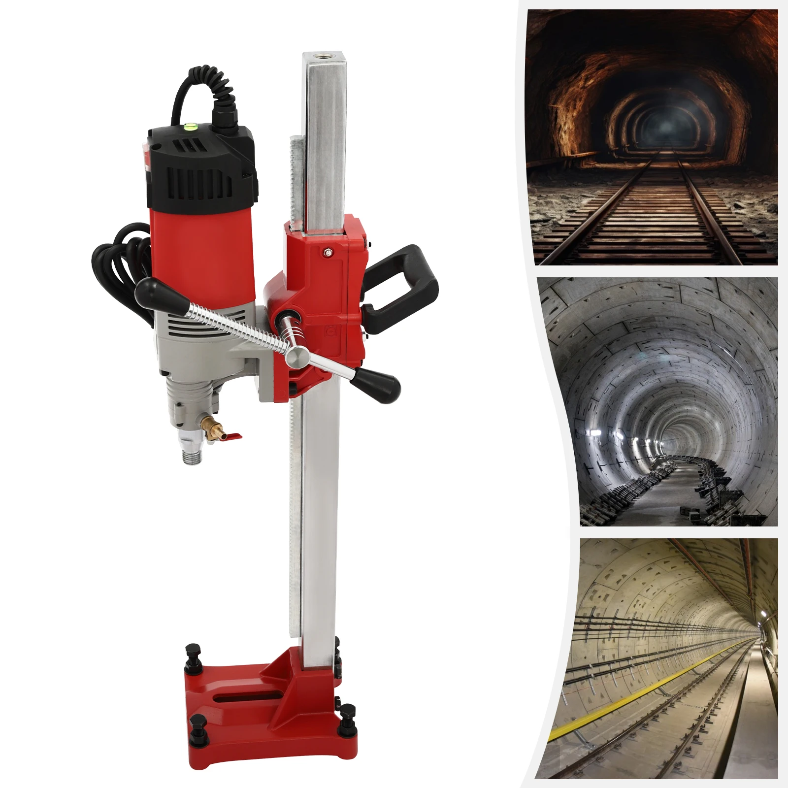 Core Drilling Machine Concrete Core Drill Rig Stand Tool Engineering Drilling Machine Spindle M22 Without Drill Barrel 2.3Kw