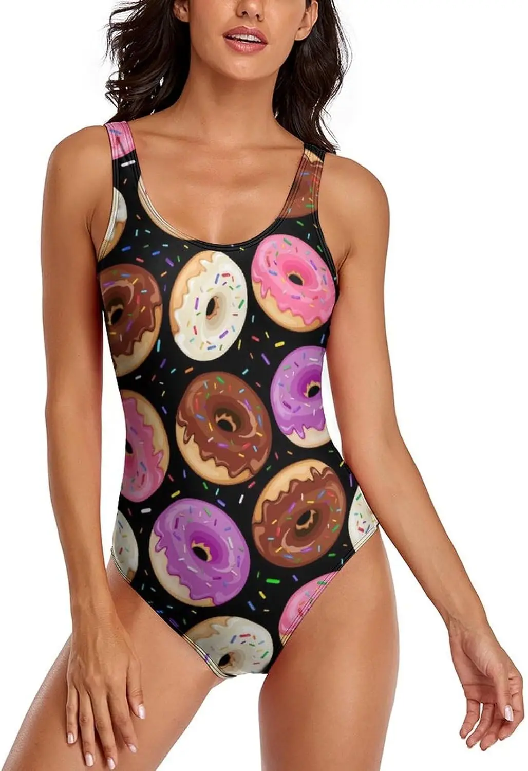 

Luxy Trio Donuts and Confetti Women's One Piece Swimsuits Athletic Training Swimwear Bathing Suits