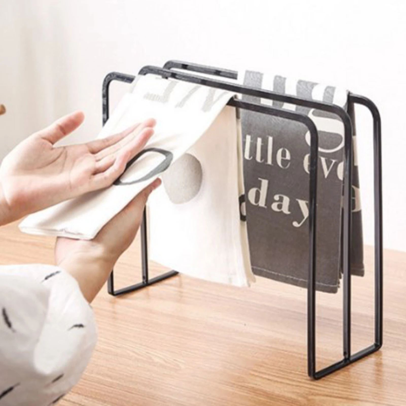 Iron Dishcloth Holder Kitchen Countertop Dishcloth Drying Rack Iron Dishcloth Towel Holder  Standing Dish Rag Storage Hanger