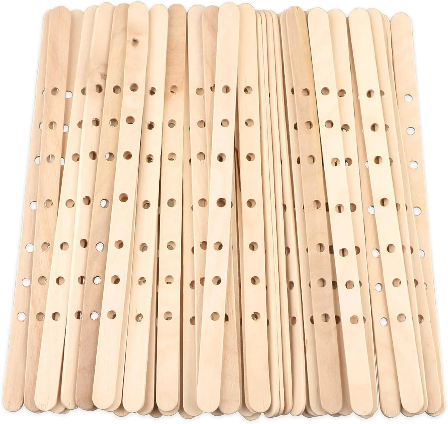 100 Soportes de Madera para Mechas de Velas Grandes y de Múltiples Mechas - 7 Pulgadas de Largo, Herramienta Fácil para Centrar Velas