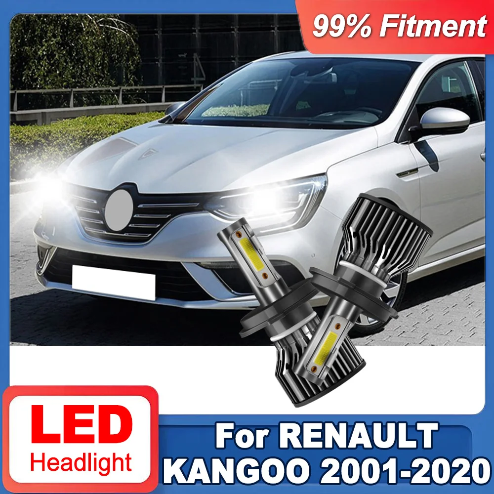 

2X H4 High Low Beam LED Headlight 6000K White Super Bright 120W 20000LM For RENAULT KANGOO 2001-2018 2019 2020 Canbus Car Light