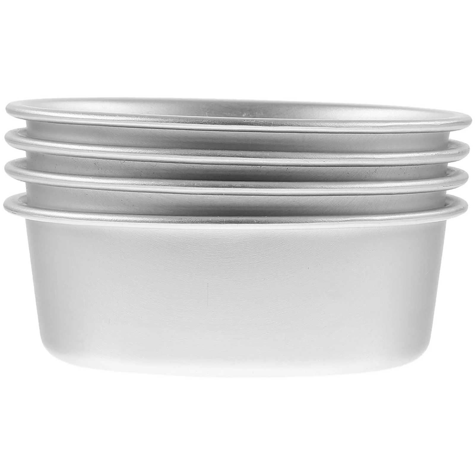 

4Pcs Nonstick Metal Cake Pans Aluminum Alloy Oval Shape Baking Tools Healthy Food Contact Safe for Home and Shops