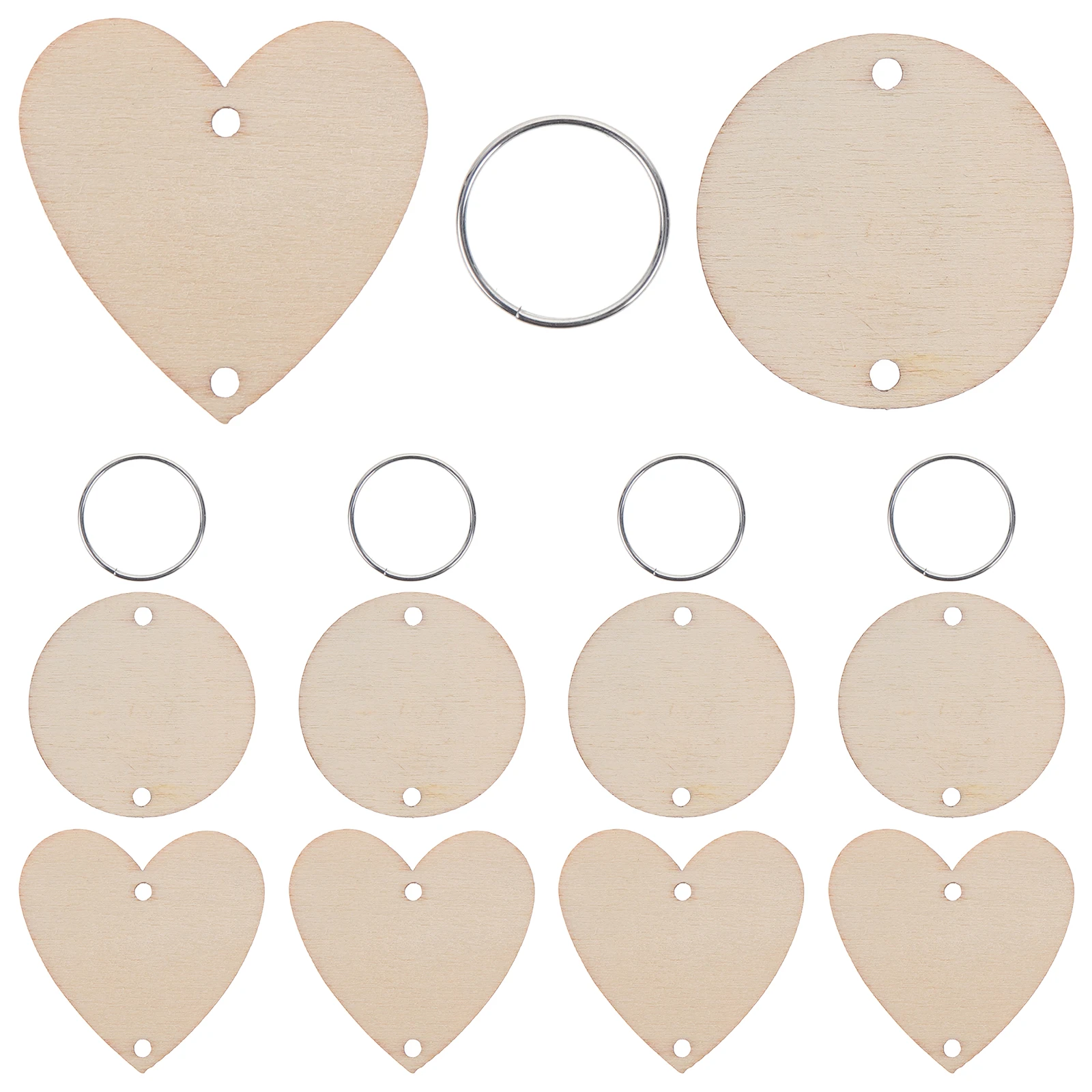

60 Round Wood Slices Shapes 120 Iron Loops DIY Wooden Plaque Calendar Wall Decor Birthday Reminder Hanging Accessories