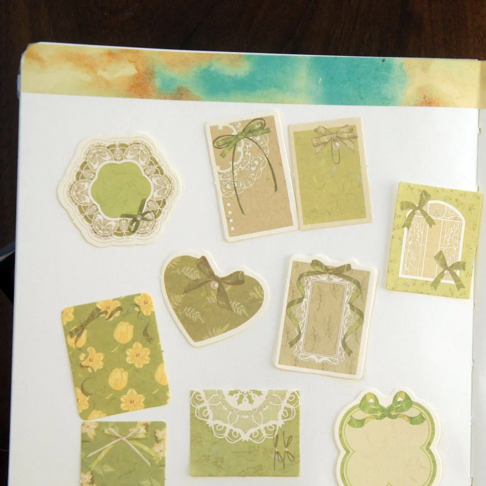 

44pcs Ribbon Bow Frame DIY Design Craft Paper Scrapbooking DIY Gift Packing Decoration Tag