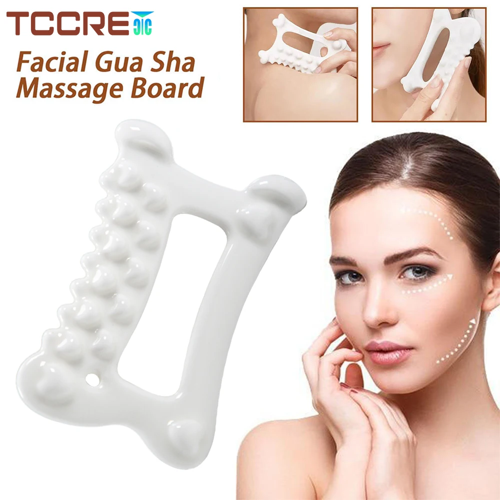 

Facial Gua Sha Massage Board Ceramics Reduce Fat Static Free Portable Full Body Scraping Plate for Women Adults Pain Relief