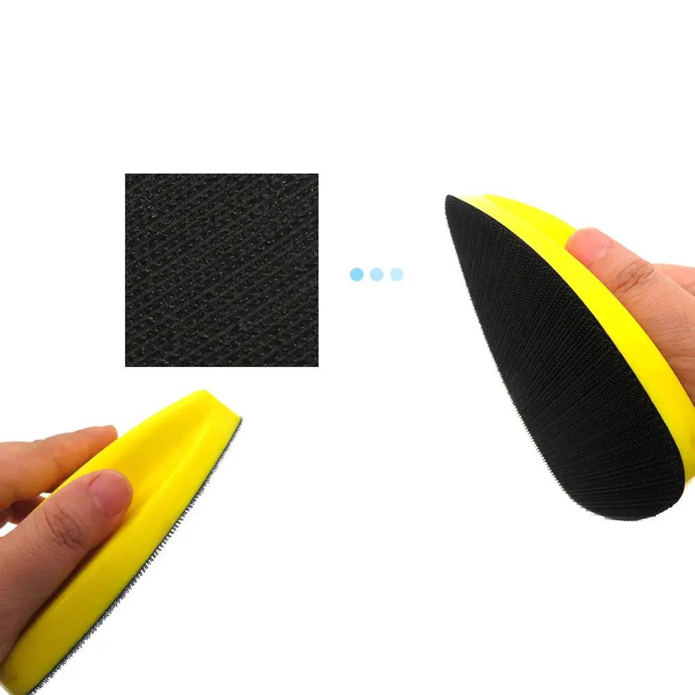 Manual Grinding Disc Black Yellow Triangle Rat Shape Sandpaper Holder Polishing Pad Self-Adhesive Back Hook Loop Car Accessories