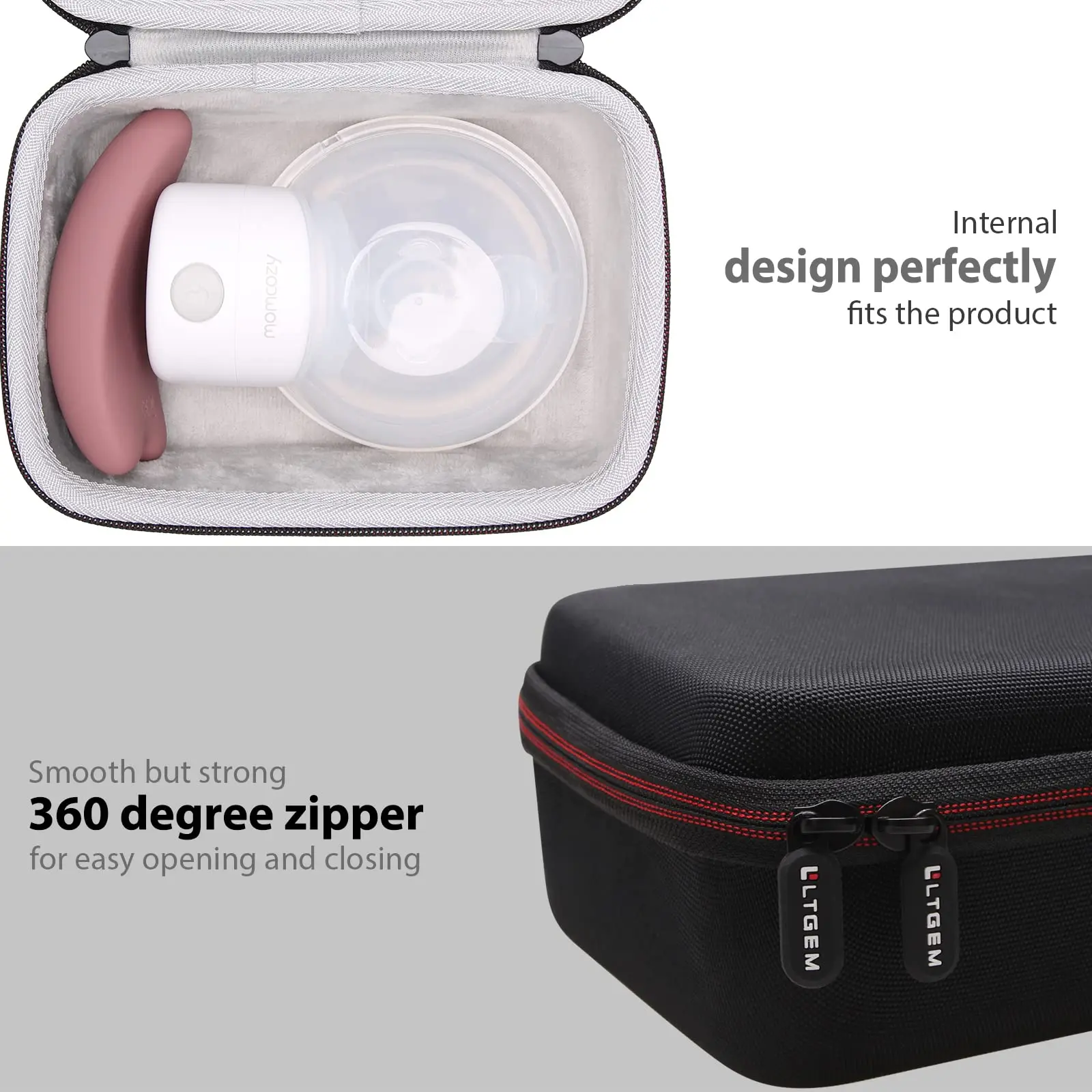 EVA Hard Case for Momcousy Wearable Breast Pump Momcozy Warming Lactation Massager 2-in-1 Protective Carrying Storage Bag