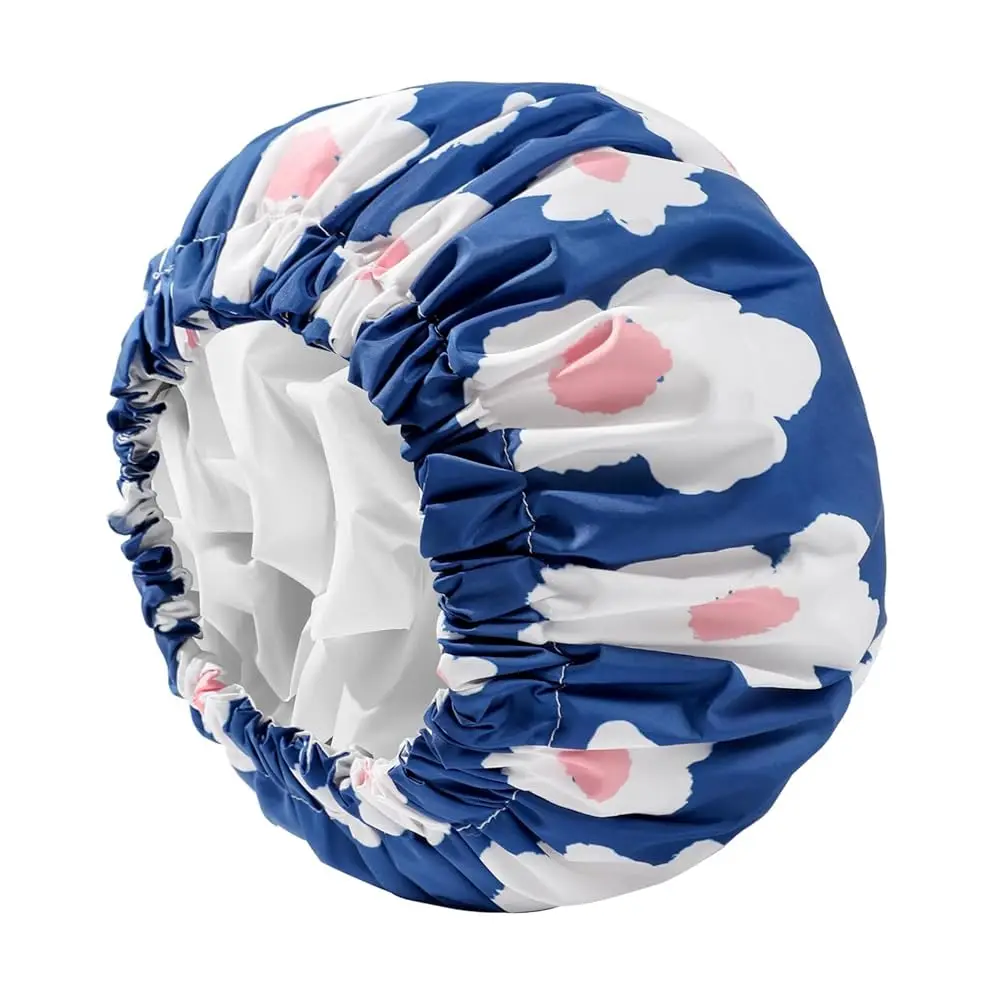 

Шапочка для душа, многоразовые водонепроницаемые шапочки для душа для женщин, двухслойные большие шапочки для душа, подходят для всех типов волос.