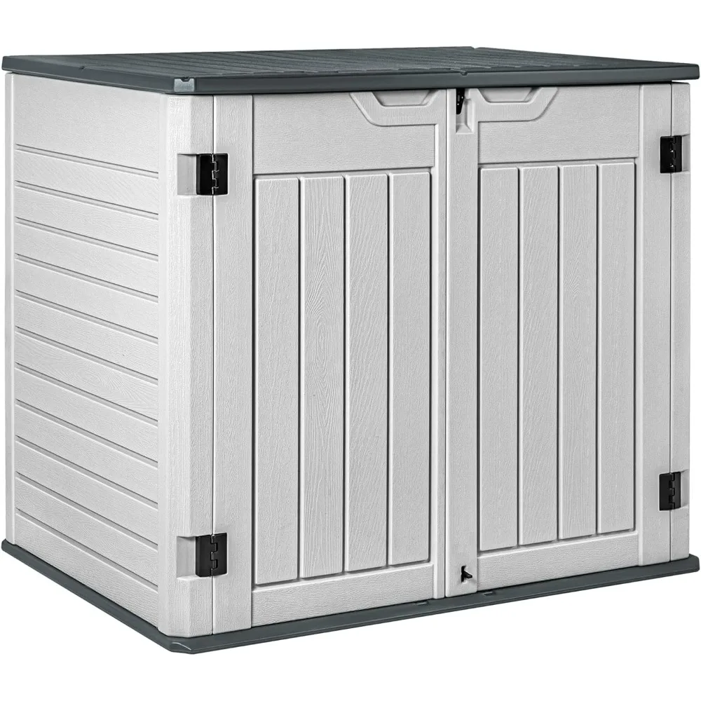 

Outdoor Storage Shed 34 Cu Ft Horizontal Outdoor Cabinet Waterproof Patio Tools Storage Box，Sheds and storages rooms