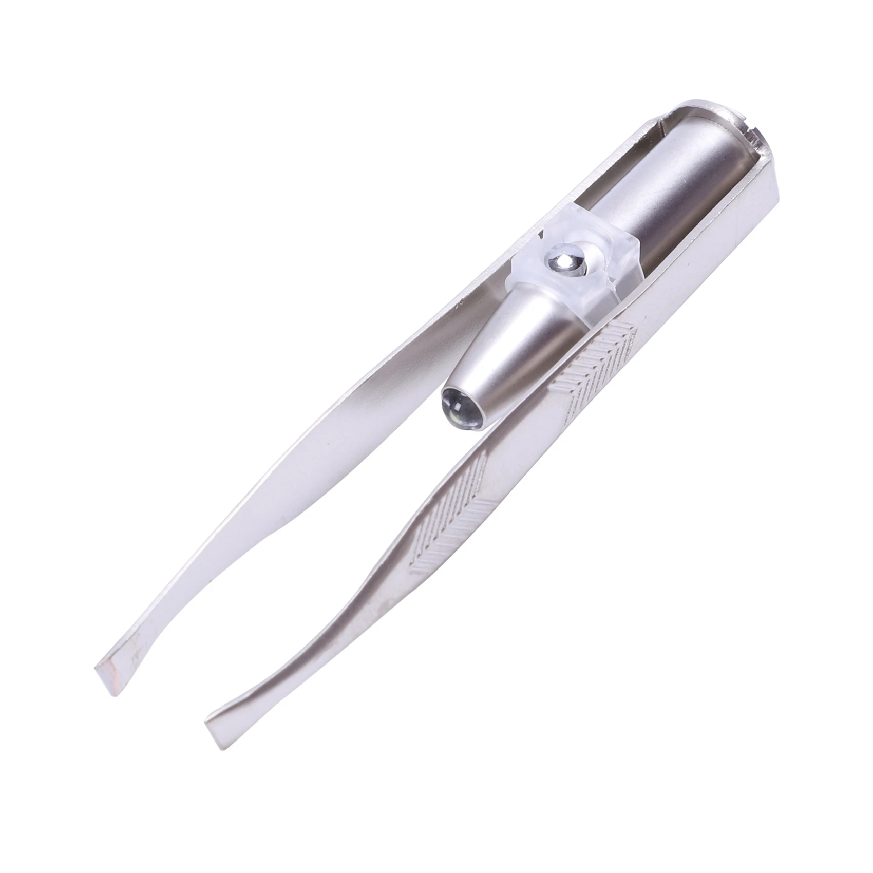 -AT52 2X Stainless Steel Eyelashes Eyebrow Tweezer + LED Light