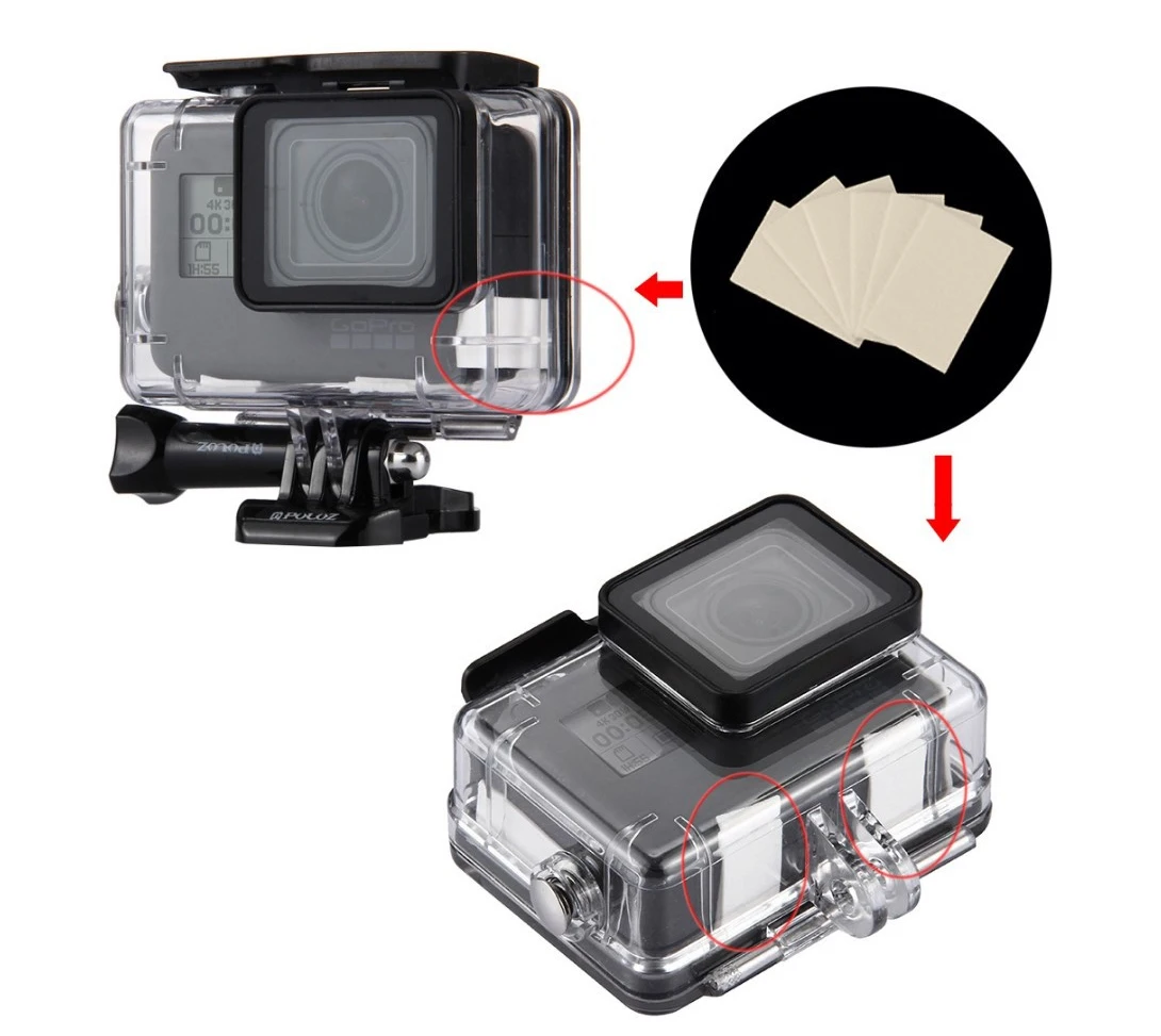 Wiederverwendbare Anti-Beschlag-Einsätze Trocknungsblätter für GoPro Hero DJI Insta360 SJCAM AKASO Action-Kamera Wasserdichtes Gehäuse Tauchzubehör – Detail 7