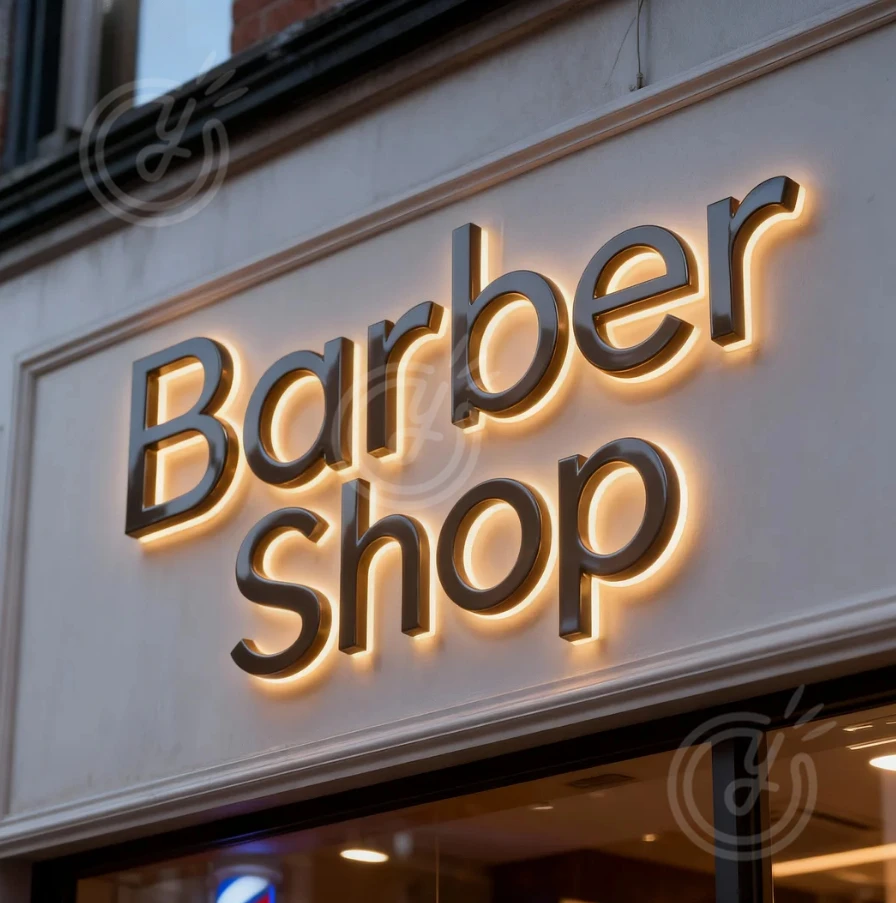 مخصص الأعمال علامة رسائل 3D صالون LED لافتة Hangul الخلفية كبيرة معدنية الجمالية مضيئة شعار الإعلان عيادة