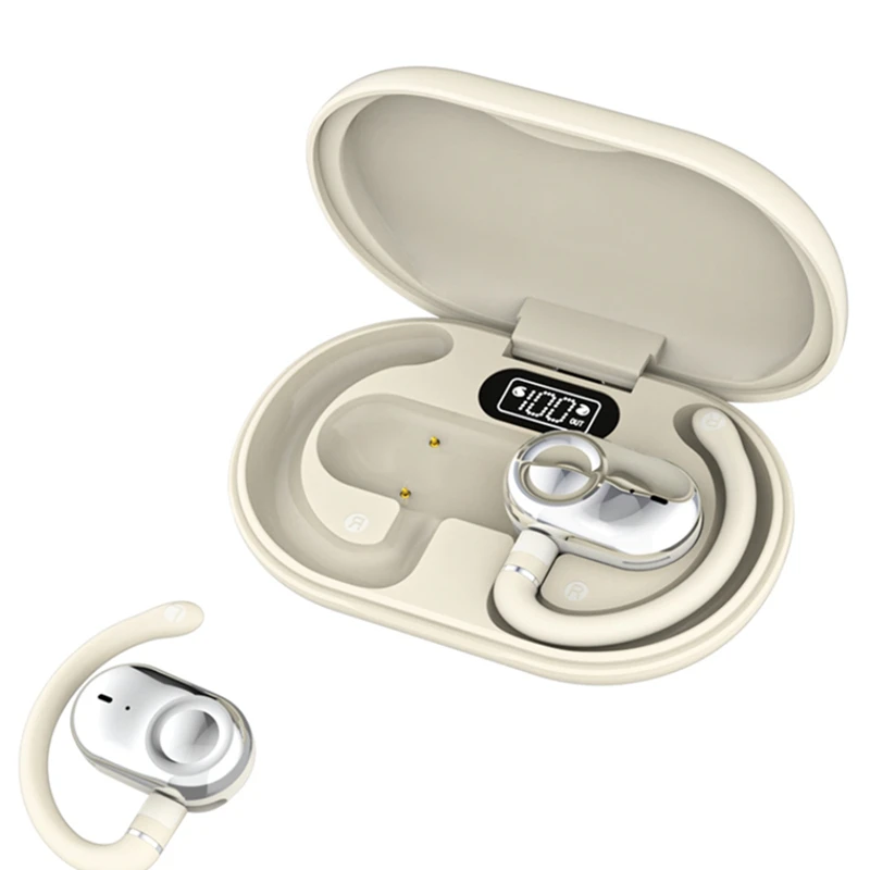 سماعات أذن JM18 بخطاف للترجمة، سماعات بلوتوث 5.4 من النوع المفتوح، سماعات أذن رياضية دوارة من النوع المفتوح، خطاف أذن أسود-A75P #3