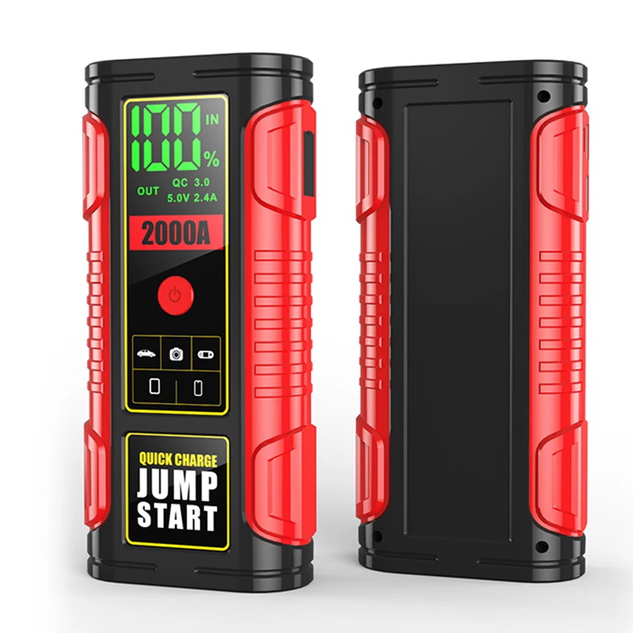 

Портативное пусковое устройство для автомобиля 6400/8000/10000 мАч, 600А, с функцией Power Bank, быстрой зарядкой USB и LED-фонарем, аварийный бустер