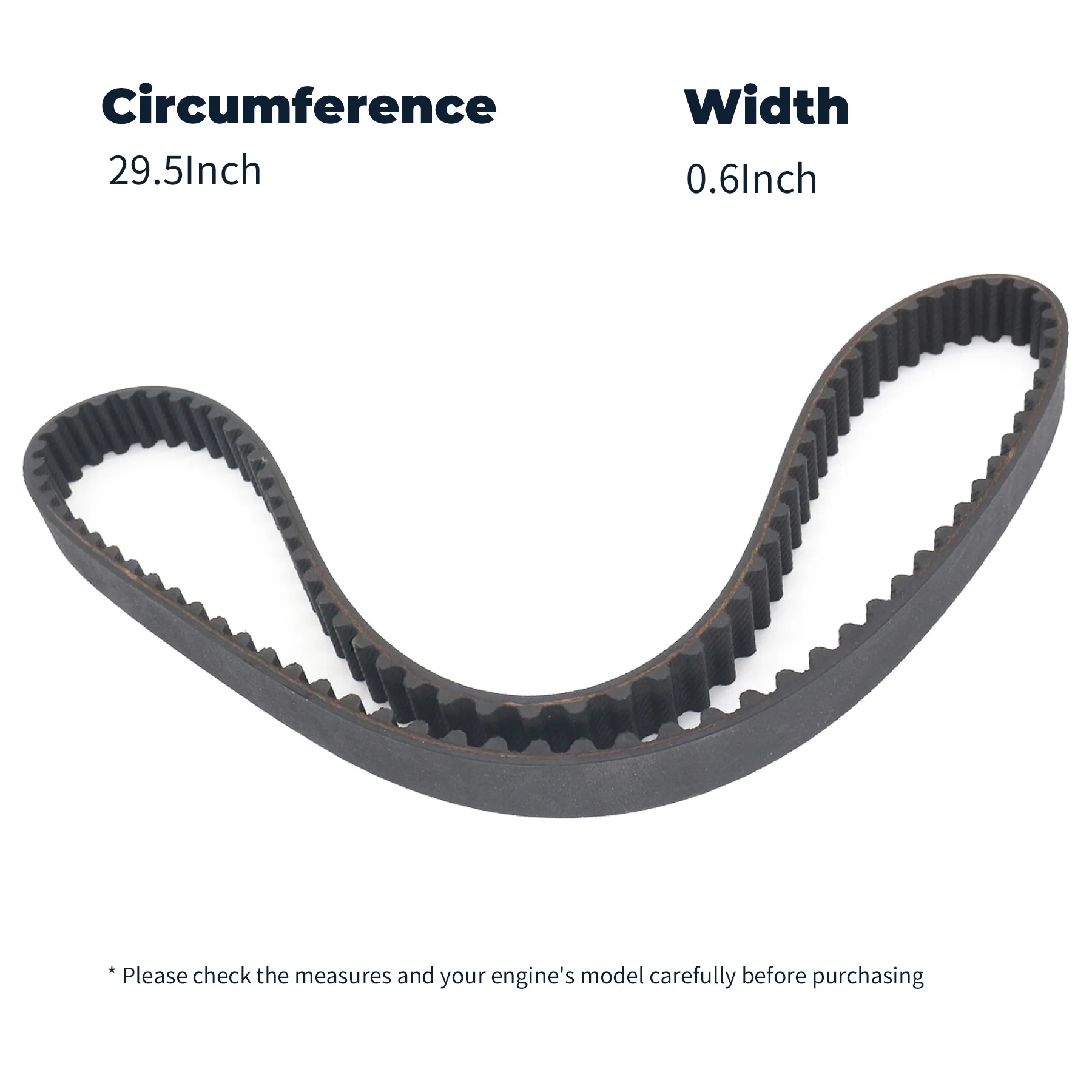 18-15130 Timing Belt Fits for Yamaha 4 Stroke F/FT 20 25 30 40 50 60 70 HP Marine Outboard  Motors Replacement 6C5-46241-00 view 2