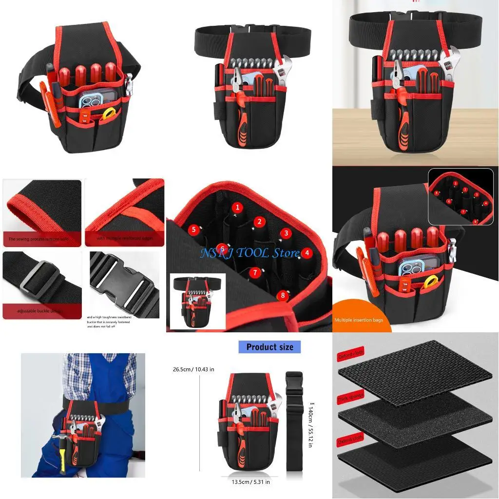 

L8RC Electrician Tool Tool Belt Pouches Multiple Pockets Tool Organizers