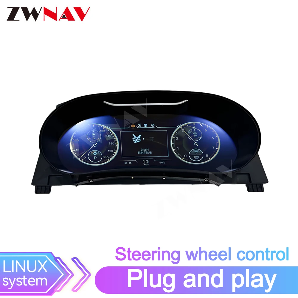 12.3 inch Digital Dashboard Cluster For Bentley Continental GT 2005-2019 Virtual Instrument Panel Cockpit Speedometer Plug-play