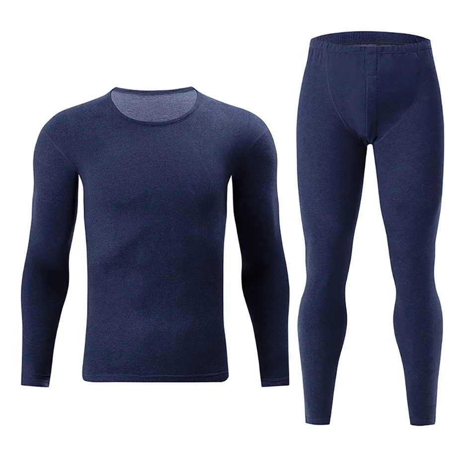 2/4 Stück Herren Einfarbig Einfache Herbst Und Winter Thermo-unterwäsche Bequeme Und Lässige Bottoming Unterwäsche Teenager Pyjama – Detail 22