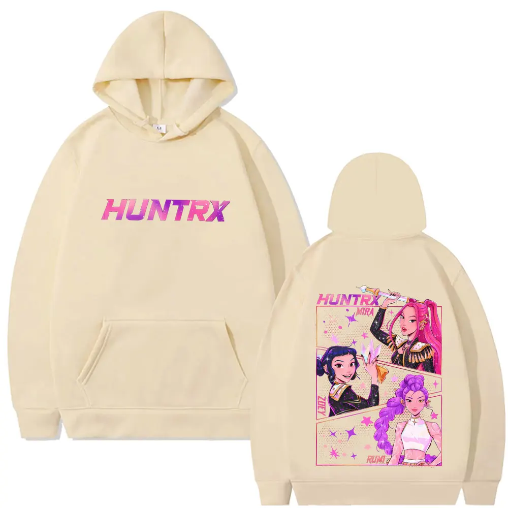 Movie KPop Demon Hunters Hoodie Rumi Mira Zoey Graphic Sweatshirt Men's Women's Fashion Casual Oversized Fleece Cotton Pullover