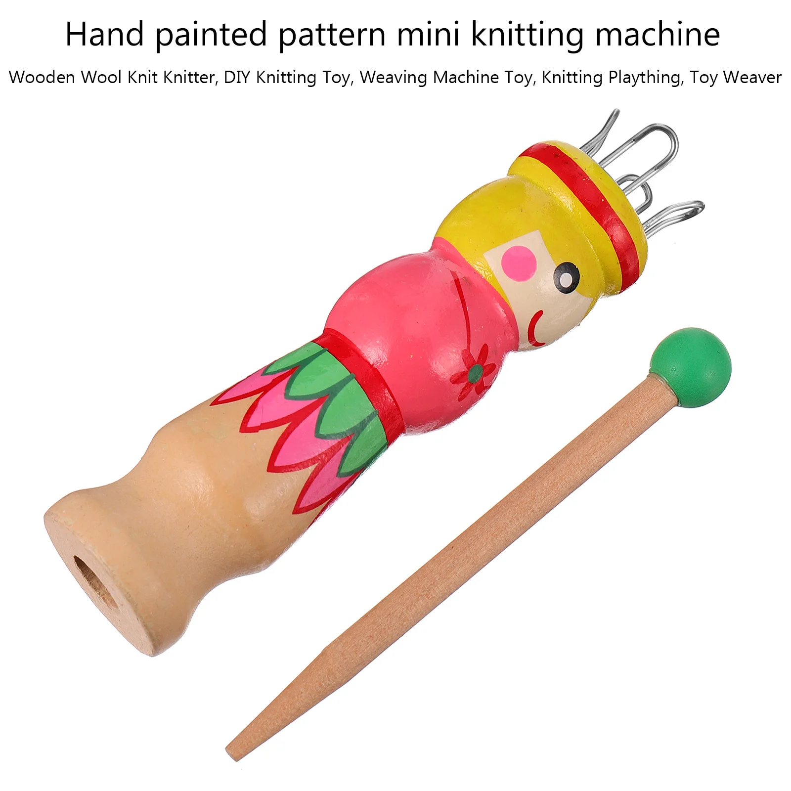 

DIY Knitting for Wooden Spool Craft Kit Handmade Wool Yarn Needle Flower Sweater Knitter Rope Making Tool