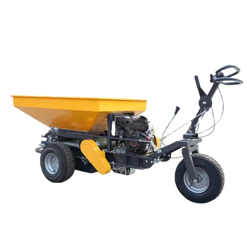 Hand Push Walk-Behind Granular Fertilizer Spreader Compact Small Disc Manure Spreader for Lawn Garden  Agricultural Use