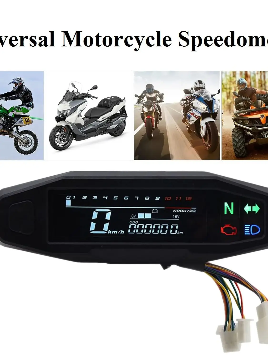 Cyfrowy prędkościomierz motocyklowy z wskaźnikami kierunkowskazów, panel deski rozdzielczej, akcesoria motocyklowe — 2