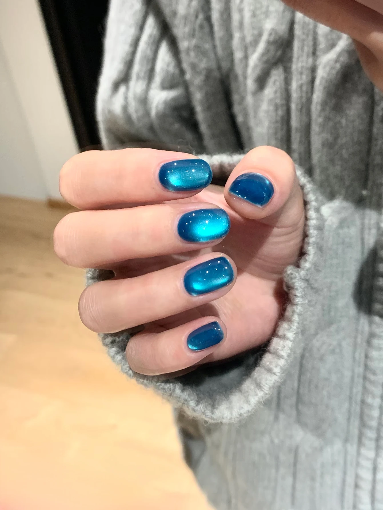 1 قطعة TC الخريف/الشتاء الخيال الأزرق القط العين هلام مسمار البولندية ليلة السماء المرصعة بالنجوم البريق الكنز الأزرق ستار مسمار ملصقات الأظافر لوازم