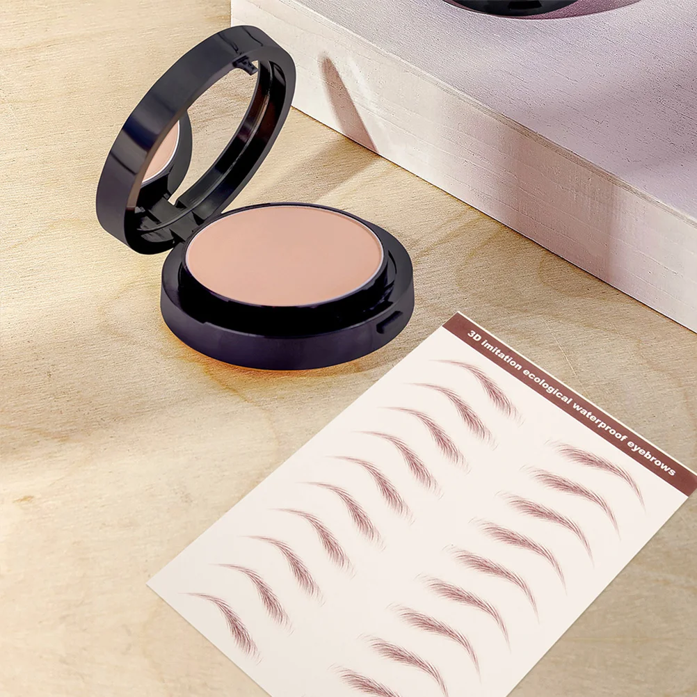 

4 Sheets Waterproof 3D Hair-Like Eyebrow Stickers Natural Look Temporary Makeup Eye Brow Peel Off Transfer for Women