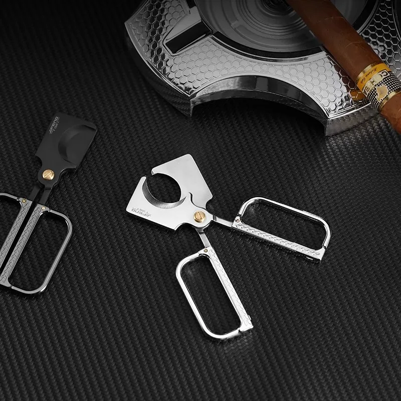 

Portable Handheld JIFENG Seasonal Shadow Series Cigar Scissors Large Ring Diameter Cutter Easy to Grip Cigar Cutting Clippers